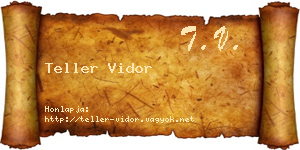 Teller Vidor névjegykártya